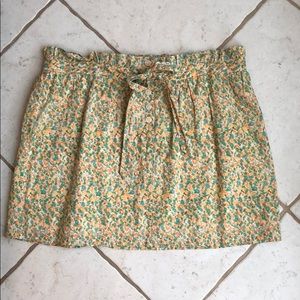 J. Crew Floral Tie Waist Mini Skirt - M